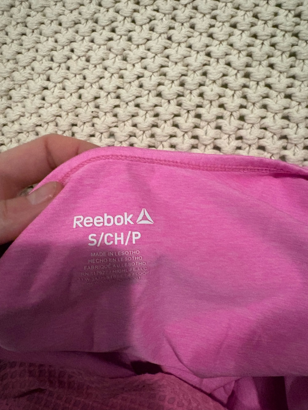 Rebook Pink Athletic Scoop Neck Tee with Mesh - Picture 3 of 3